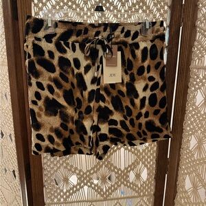 Leopard Print Women’s Lounge Shorts - Brown/Black